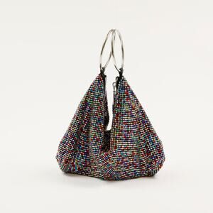 Nina Glass Crystal Double Ring Handle Pouch Bag (Pre-owned)